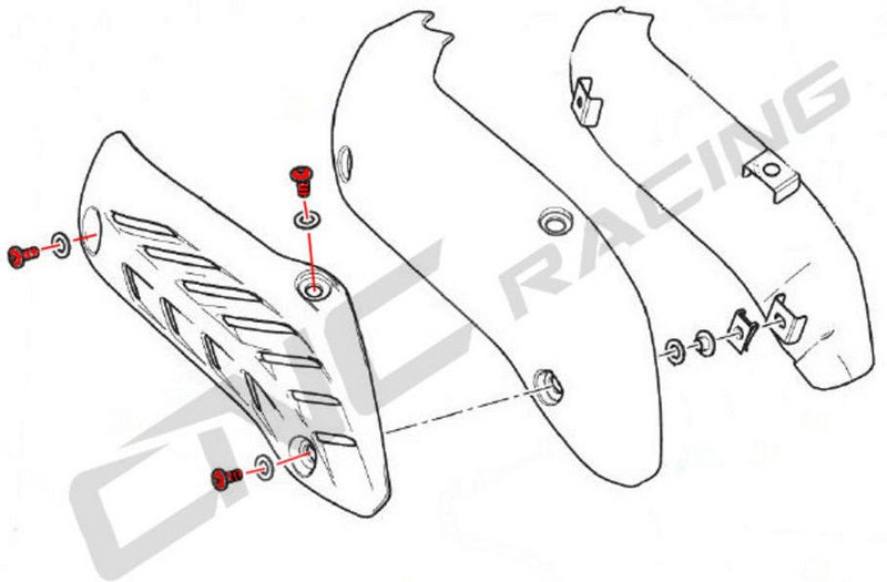 CNC Racing Bolt kit exhaust pipes heat guard Ducati | KV420