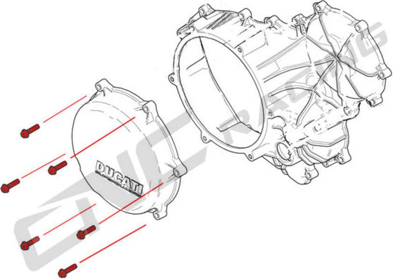CNC Racing Clutch cover Ducati SBK Panigale series screw kit - Titanium, Titanium | KV430X