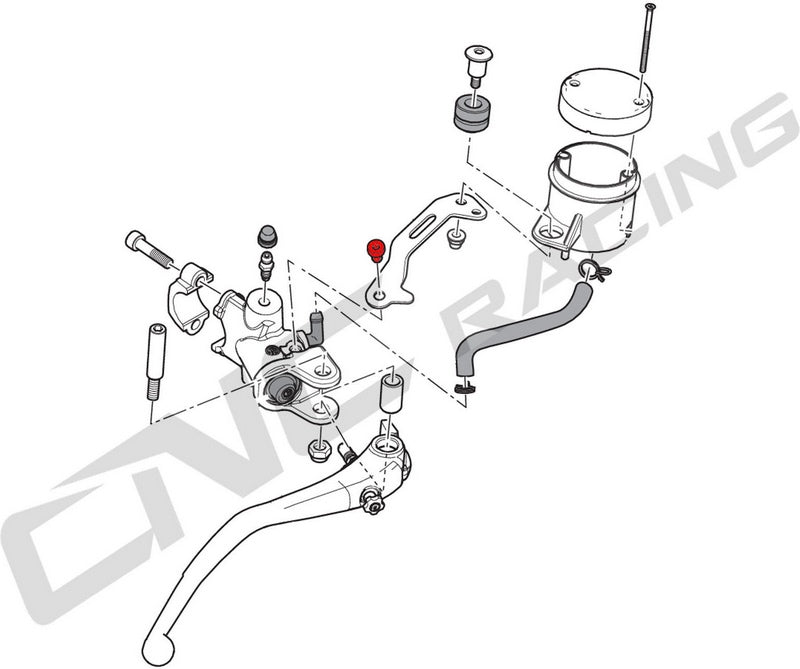 CNC Racing FRONT BRAKE/CLUTCH FLUID TANK BRACKET SCREW - TITANIUM | KV443