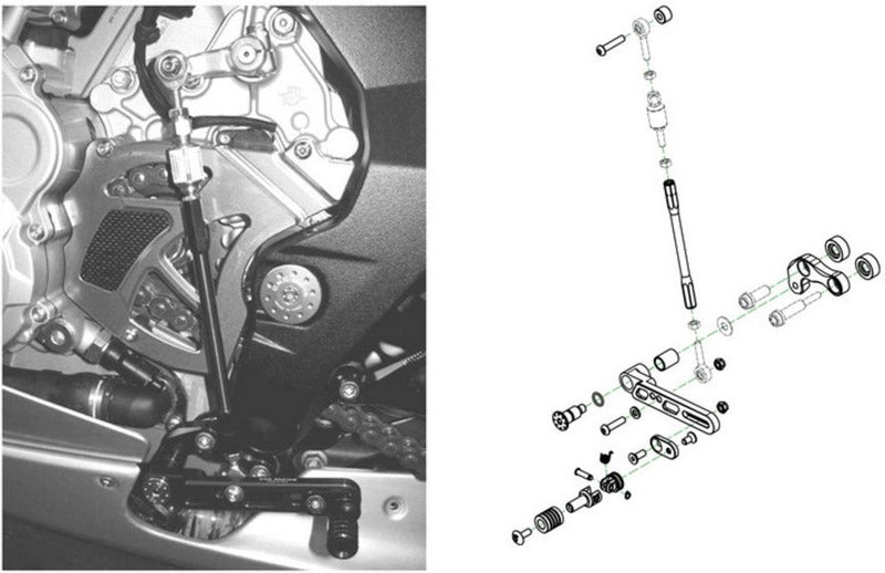 CNC Racing Adjustable rear sets - Reverse shifting MV Agusta LIMITED EDITION, Red/Silver | PE330RS