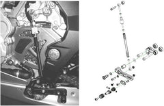 CNC Racing Adjustable rear sets - Reverse shifting MV Agusta LIMITED EDITION, Red/Silver | PE330RS