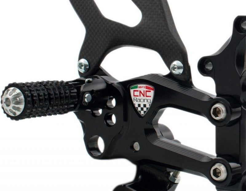 CNC Racing Adjustable rear sets RPS Ducati SBK Panigale series, Black | PE400B