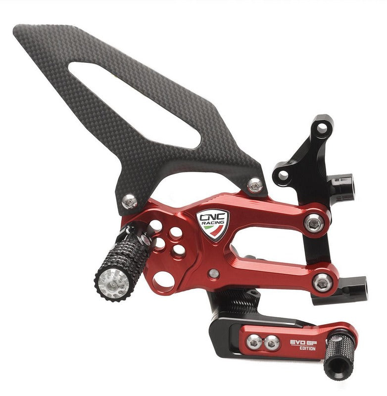CNC Racing ADJUSTABLE REAR SETS DUCATI PANIGALE SERIES EVO GP Edition, Red | PE400GP
