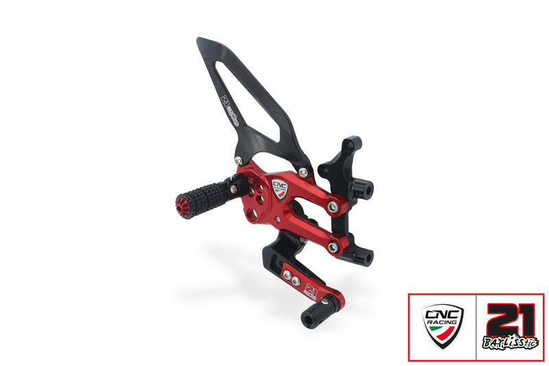 Adjustable rearsets RPS, Red/Black