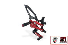 Adjustable rearsets RPS, Red/Black