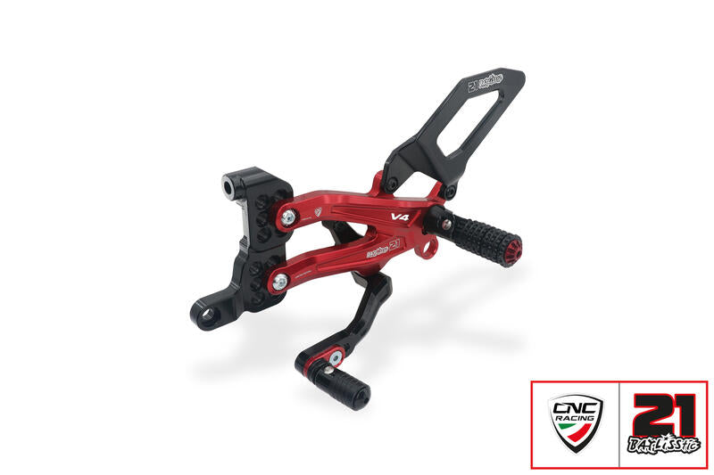 Adjustable rear sets, Red/Black