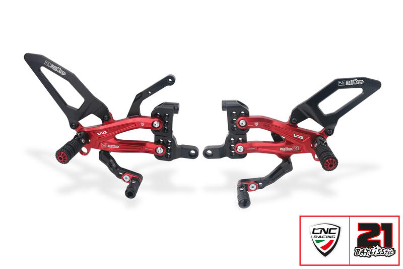 Adjustable rear sets, Red/Black