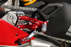 CNC Racing Adjustable rear sets RPS Ducati Panigale V4 R - Pramac Racing Limited Edition, Silver/Red | PE408PR