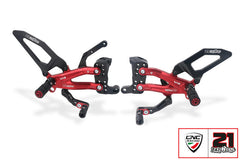 Adjustable rearsets, Red/Black