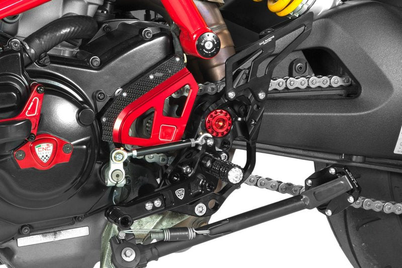 CNC Racing Adjustable rear sets rider Ducati Hypermotard 821/939, Black | PE430B
