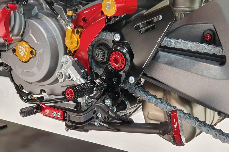 CNC Racing Adjustable rear sets rider Ducati Hypermotard 950, Black/Red | PE432BR