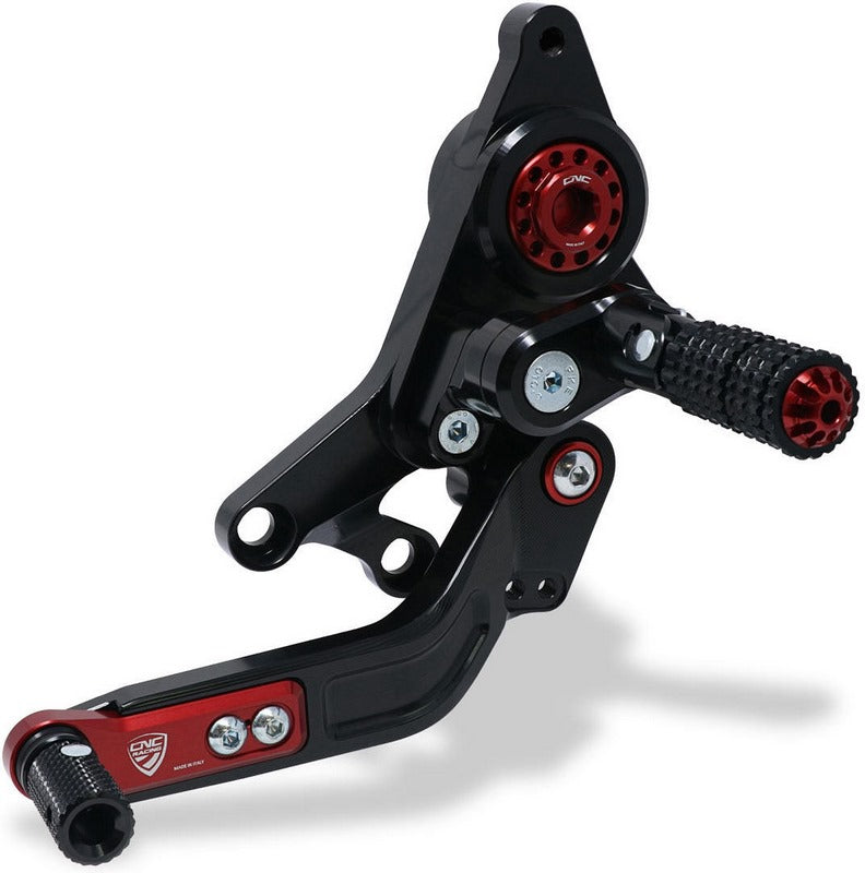 CNC Racing Adjustable rear sets rider Ducati Hypermotard 950, Black/Red | PE432BR