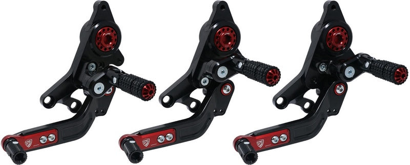 CNC Racing Adjustable rear sets rider Ducati Hypermotard 950, Black/Red | PE432BR