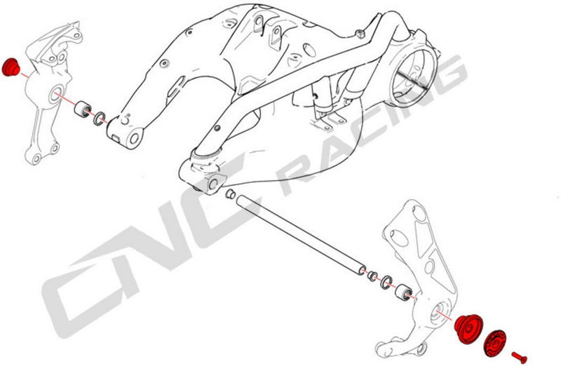 CNC Racing CENTRAL BOLT KIT FOR OEM REARSETS DUCATI XDIAVEL BICOLOR, Black/Silver | PEV04BS