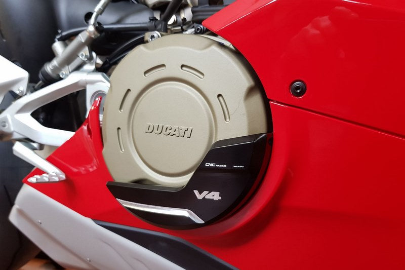 CNC Racing Clutch cover protector Ducati Panigale V4, Black/Silver | PR310BS