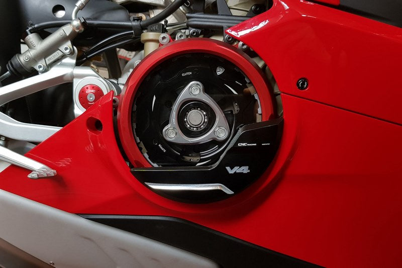 CNC Racing Clutch cover protector Ducati Panigale V4, Black/Silver | PR310BS
