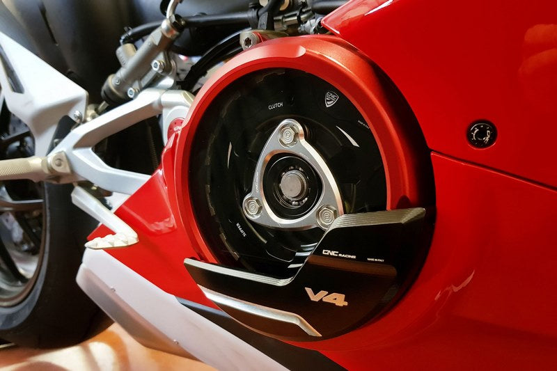CNC Racing Clutch cover protector Ducati Panigale V4, Black/Silver | PR310BS