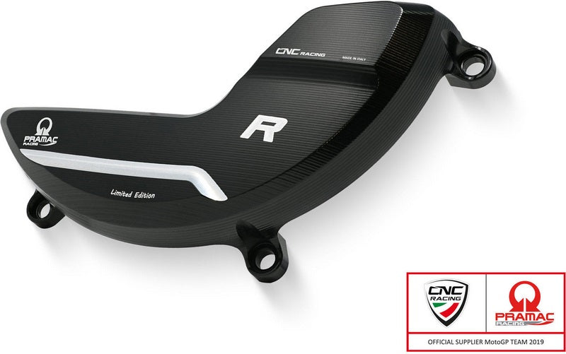 CNC Racing Clutch cover protector Ducati Panigale V4 R - Pramac Racing Limited Edition, Black/Silver | PR314BPR