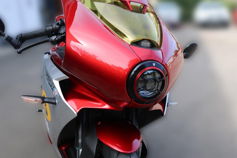 CNC Racing Headlight cover MV Agusta Superveloce 800 - Bicolor, Black/Red | PRF01BR