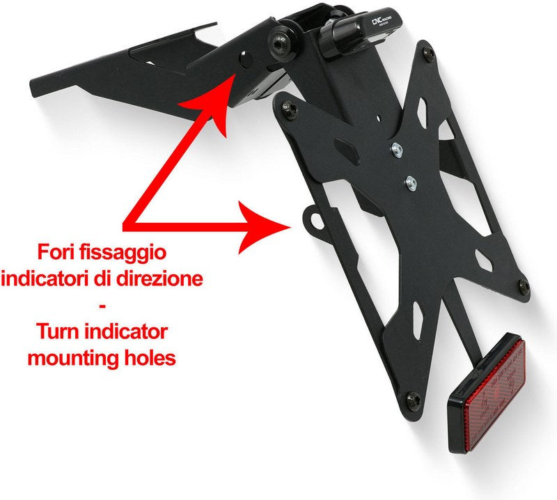 CNC Racing Adjustable license plate Ducati Hypermotard 950, Black | PT151B