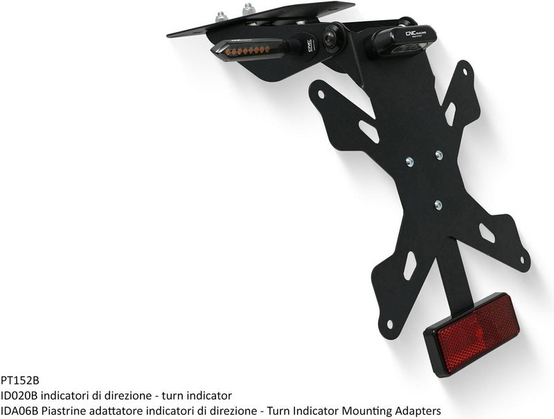 CNC Racing Adjustable license plate Ducati Monster / Supersport, Black | PT152B