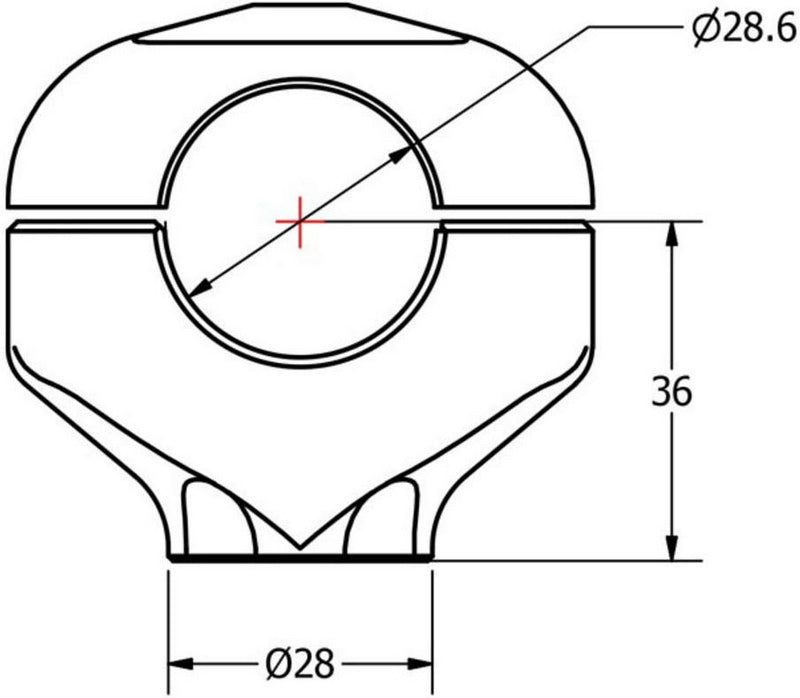 CNC Racing Riser handlebar conical height 36 mm, Black | RM220B