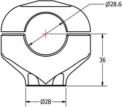 CNC Racing Riser handlebar conical height 36 mm, Black | RM220B