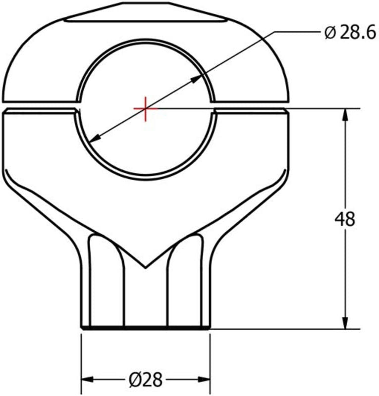 CNC Racing Riser handlebar conical height 48 mm, Black | RM221B