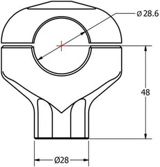 CNC Racing Riser handlebar conical height 48 mm, Black | RM221B