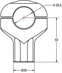 CNC Racing Riser handlebar conical height 59 mm, Black | RM222B