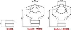 CNC Racing Riser's upper H 20mm., Black | RM242B