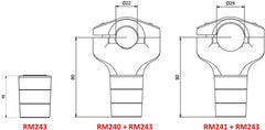 CNC Racing Riser's upper H 40mm., Black | RM243B