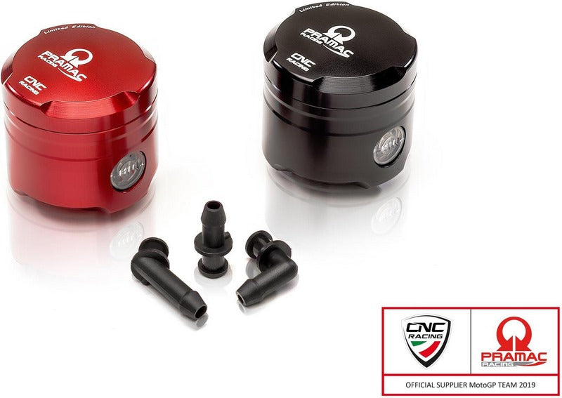 CNC Racing Fluid oil reservoir brake-clutch 25 ml MONOCHROME included three outflow PRAMAC RACING Limited Edition, Red | SE701RPR