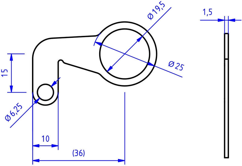 CNC Racing Fluid tank mounting bracket, Natural | SEA12N