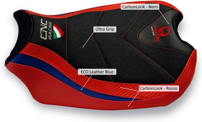 CNC Racing Seat cover Ducati Panigale V4 - Pramac Racing Limited edition, Black | SLD01PR