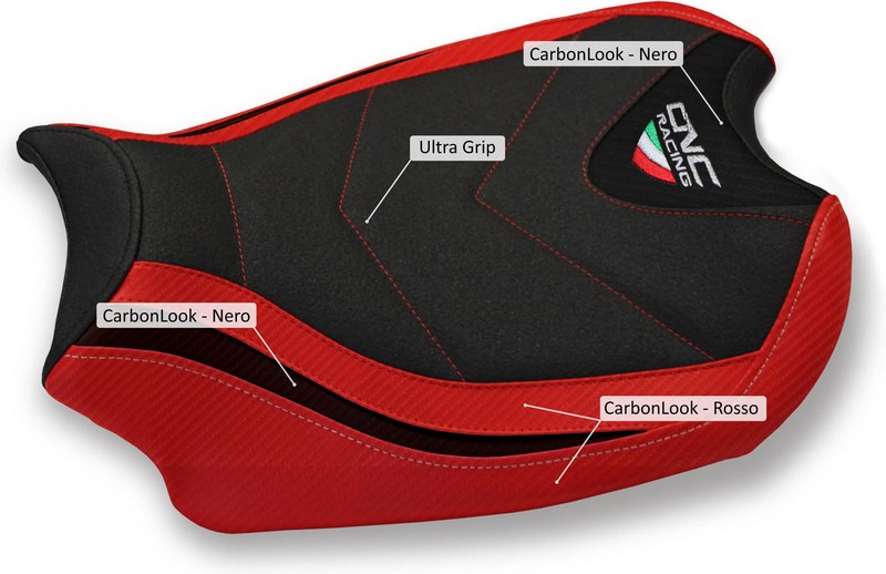 CNC Racing Seat cover Ducati 955 Panigale V2, Black/Red | SLD03BR