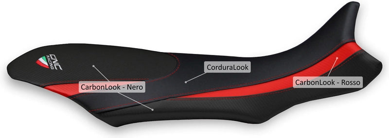 CNC Racing Seat cover MV Agusta Rivale, Black/Red | SLM02BR
