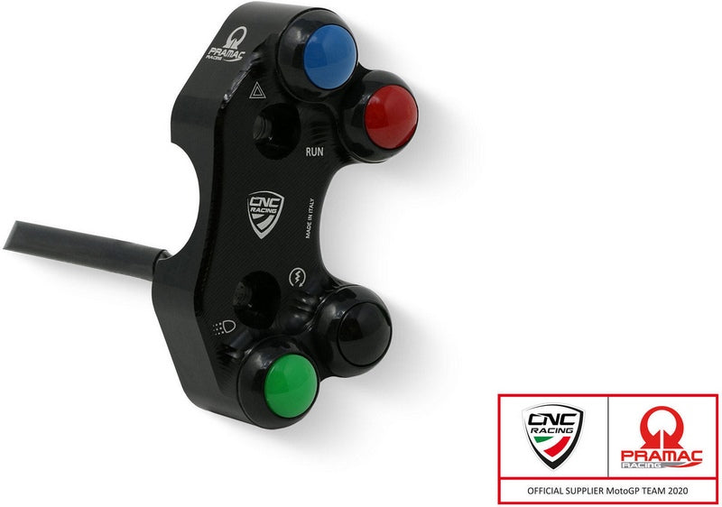 CNC Racing Right handlebar switch Ducati - OEM and RCS Brembo brake master cylinder - Pramac Racing Limited Edition, Black | SWD19BPR