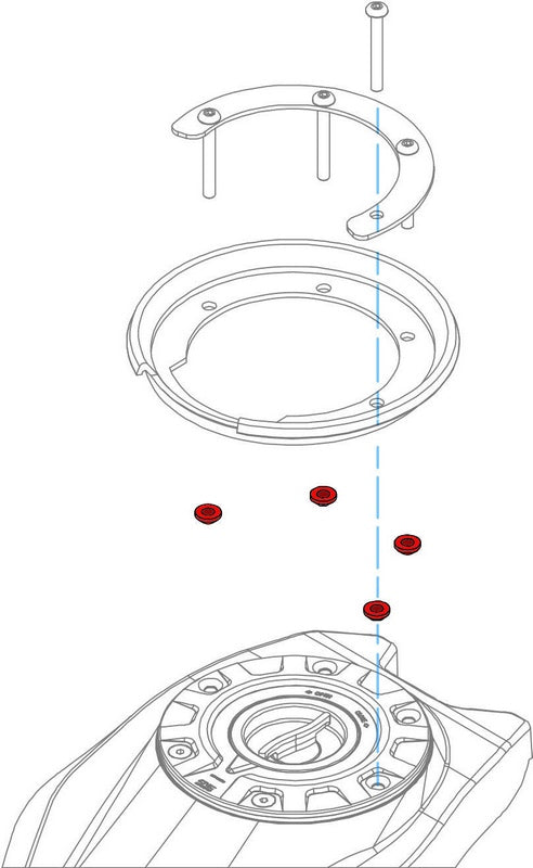 CNC Racing Fuel tank cap - Tank Lock flange spacers | TSA01