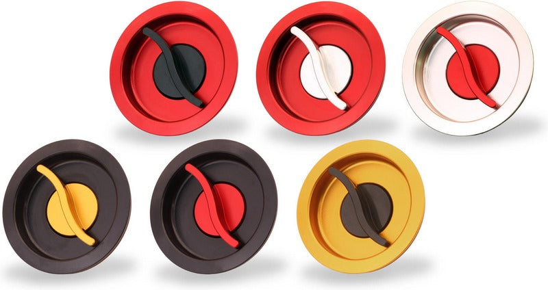 CNC Racing Fuel tank cap - Fast Open plug BICOLOR, Black/Red | TSU02BR