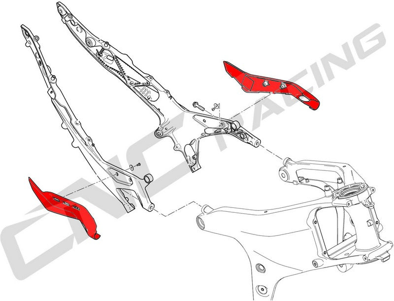 CNC Racing Rear subframe covers Ducati Panigale V4 - Matt Carbon, Matt Carbon | ZA863Y