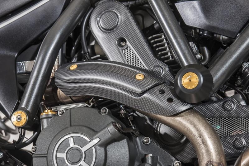 CNC Racing Exhaust pipe heat guard hold Ducati - matt carbon, Matt Carbon | ZA976Y