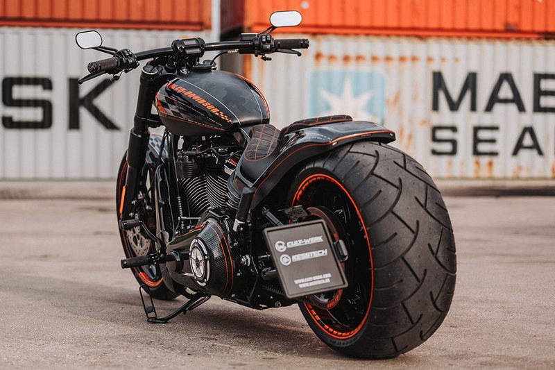 Cult-Werk HARLEY SOFTAIL - LICENSE PLATE HOLDER INCL. SLIDE-IN FRAME WITH TÜV (BJ. FROM 2018) | HD-BRO038-A-F