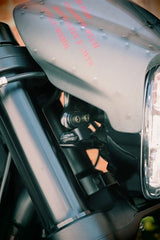 Cult-Werk Harley Fxdr - Front Indicator Bracket (Angled) | HD-BRO084
