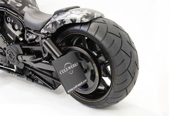 Cult-Werk HARLEY V ROD NIGHT ROD SPECIAL - Kennzeichenhalter mit TÜV (BJ. 2002 - 2017) | HD-ROD012-A