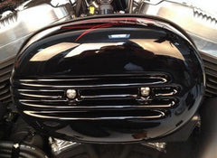 Cult-Werk HARLEY SPORTSTER - Luftfilterdeckel FIN (BJ. SPO 04 bis 15 + Roadster bis aktuell, schwarz glänzend) | HD-SPO025
