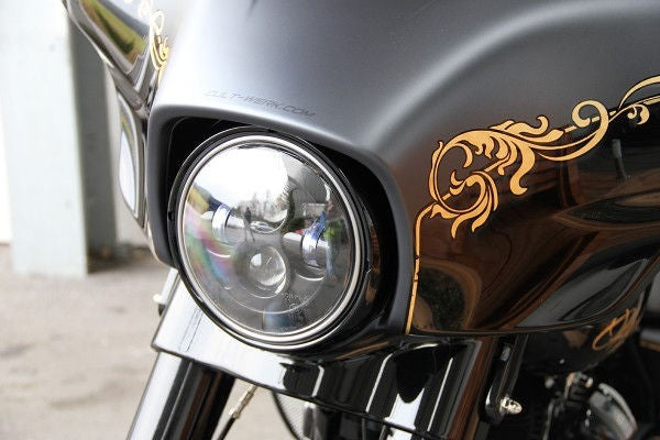 Cult-Werk HARLEY TOURING - 7" LED Scheinwerfer (schwarz) | HD-UNI008