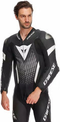 Dainese LAGUNA SECA 6 PERF 1PC LEATHER SUIT, BLACK/WHITE/ANTHRACITE, Size 52 | 2015100061F13012