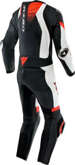 Dainese LAGUNA SECA 6 PERF 1PC LEATHER SUIT, BLACK/WHITE/RED-FLUO, Size 50 | 2015100061N32011
