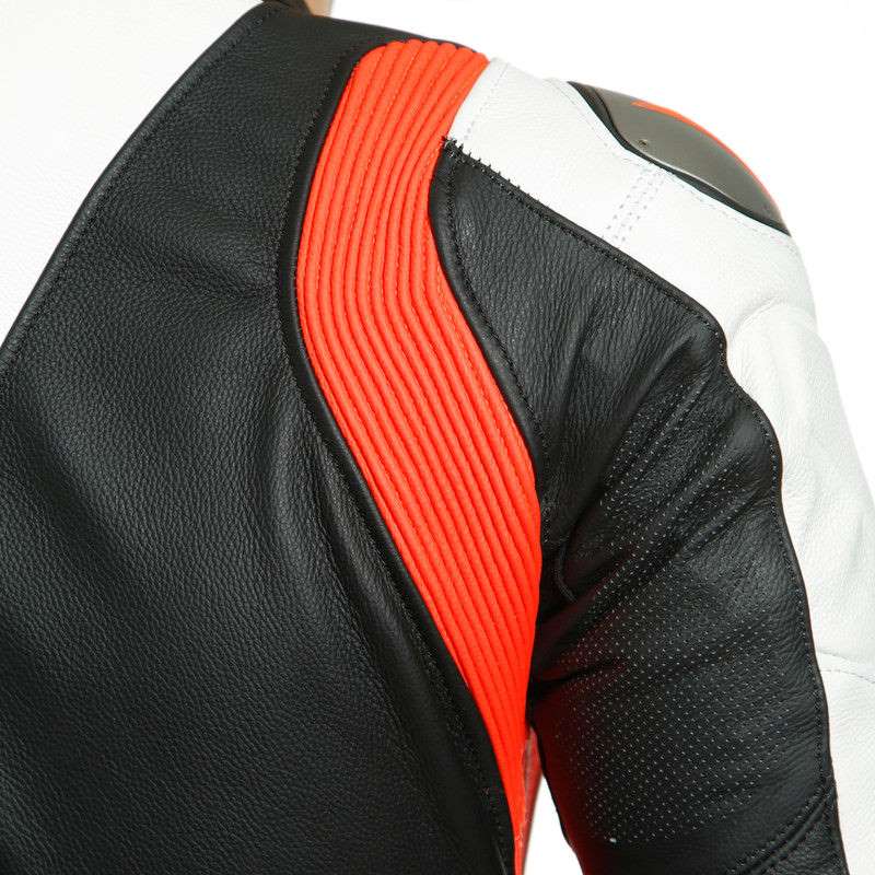 Dainese LAGUNA SECA 5 1PC LEATHER SUIT PERF., Black/White/Fluo-Red | 201513467N32008